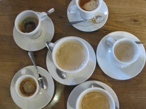 six coffees from above - photo @SandraDanby